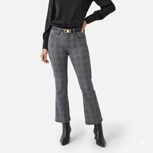 Frame Le Crop Mini Boot Plaid Jean Pants